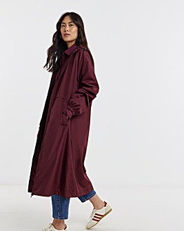 Dark Olive Longline Lightweight Raincoat