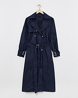 Navy Coated Trench Coat