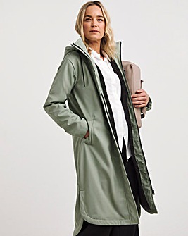 Green Fleece Lined Raincoat