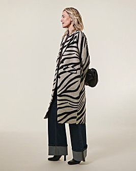 Zebra Printed Wool Coat