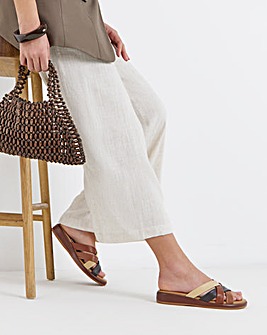 Carmen Soft Multicolour Leather Tubular Mule Sandals - Extra Wide Fit (EEE)