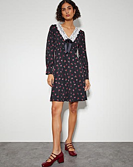 Monsoon Dion Lace Collar Jersey Dress