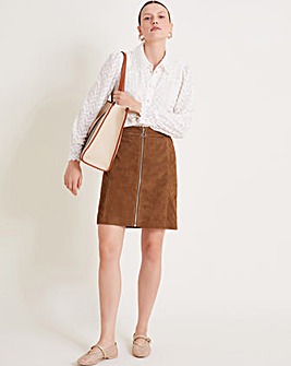 Monsoon Sienna Suede Zip Skirt