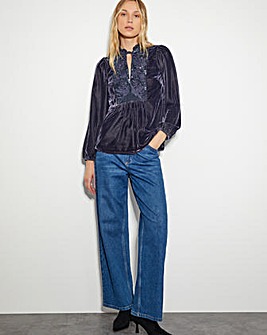 Monsoon Lisa Velvet Embellished Top