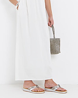 Valencia Toe Post Low Wedge Sandals - Extra Wide Fit (EEE)