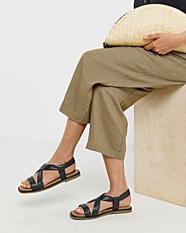 Violeta Tubular Leather Flat Sandals - Extra Wide Fit (EEE)