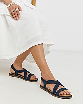 Violeta Tubular Leather Flat Sandals - Extra Wide Fit (EEE)