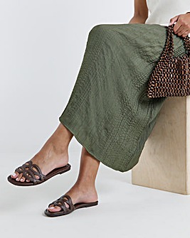 Rosario Padded Loop Detail Mule Sandals - Extra Wide Fit (EEE)