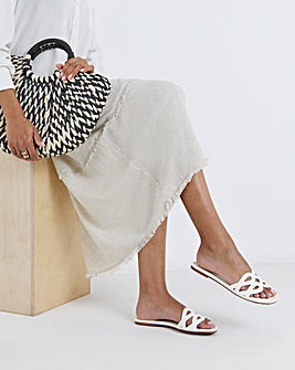 Rosario Padded Loop Detail Mule Sandals - Extra Wide Fit (EEE)