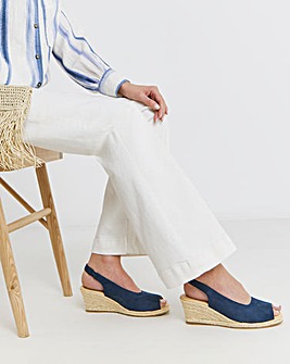Marlow Peep Toe Espadrille Wedge With Slingback - Wide Fit (E)