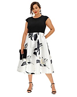 warehouse floral midi dress