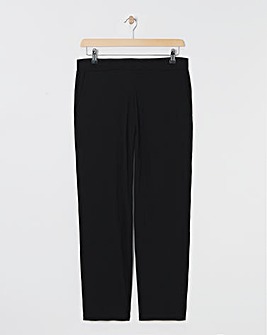 Black Pull On Stretch Jersey Straight Leg Trousers