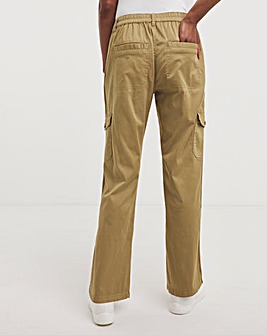 Camel Soft Cotton Cargo Trousers