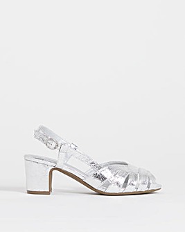 Solana Peep Toe Shoes With Slingback - Wide Fit (E)