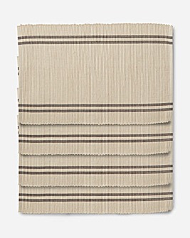 Ribbed Stripe Table Runner & 4 Placemats