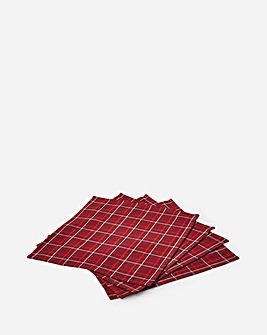 Red Check Set of 4 Napkins