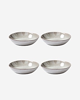 Reactive Glaze Set of 4 Pasta Bowls Grey