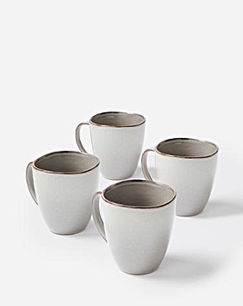 Reactive Glaze Set of 4 Mugs Grey