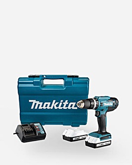 Makita 18v Drill & 74 Piece Accessory Set and 2x Batteries Included