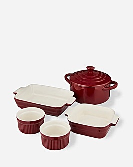 Barbary & Oak Ceramic Ovenware Set Red