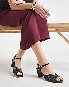 Oak Strappy Block Heel Sandals Wide E Fit