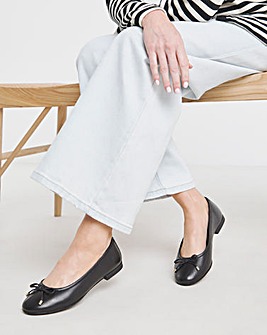 Pine Classic Leather Ballerinas Extra Wide EEE Fit