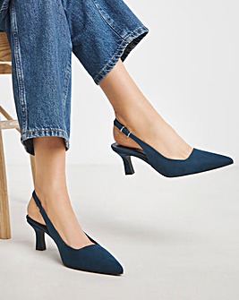 Verona Pointed Toe Slingback Heels Extra Wide EEE Fit