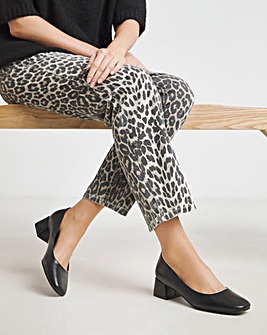Heavenly Soles Catherine Low Block Heel Court Shoes Extra Wide EEE Fit