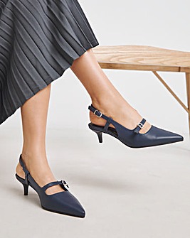 Harriet Pointed Toe Slingback Shoes Wide E Fit