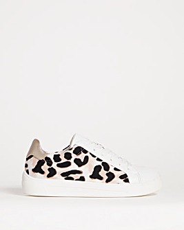 Lace To Toe Leopard Trainer EEE Fit