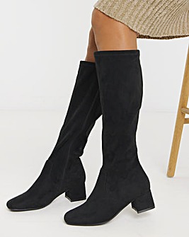 Claudia Block Heel Knee High Boots - Extra Wide Fit (EEE) & Standard/Curvy Calf