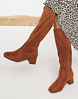 Claudia Block Heel Knee High Boots - Extra Wide Fit (EEE) & Standard/Curvy Calf