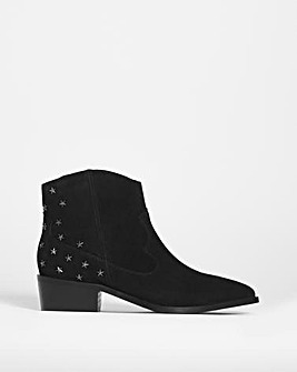 Suede Western Star Stud Boot E Fit