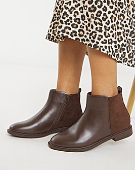 Ruth Classice Mixed Material Ankle Boot Standard D Fit