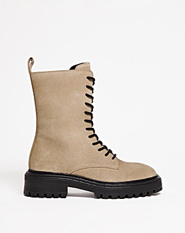 Suede Lace Up Boot EEE Fit
