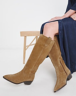 Bonnie Knee High Suede Western Boots - Extra Wide Fit (EEE) & Curvy Calf