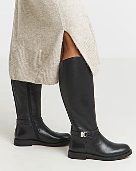 Jemimah Leather Knee High Riding Boots - Extra Wide Fit (EEE) & Curvy Calf