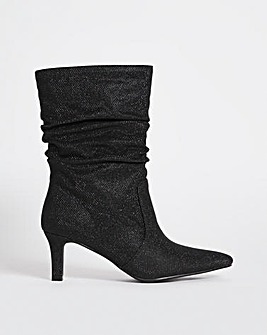 Glitter Ruched Boot E Fit