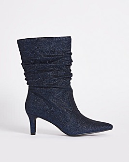Glitter Ruched Boot E Fit