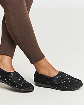 Topaz Touch & Close Full Slipper - Wide Fit (E)