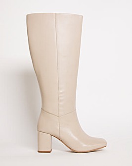 Leather High Leg Boot EEE Fit Curvy Calf