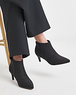 Cairns Kitten Heel Pointed Toe Ankle Boots - Wide Fit (E)