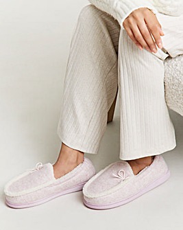 Melody Full Slipper With Bow - Wide Fit (E)