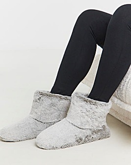 Lilo Fluffy Bootie Slippers - Wide Fit (E)