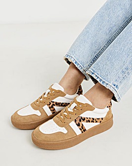 Rumba Leather Retro Lace up Trainer Extra Wide Fit (EEE)