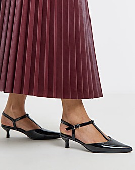 Fuji T Bar Pointed Toe Heeled Shoe - Wide Fit (E)