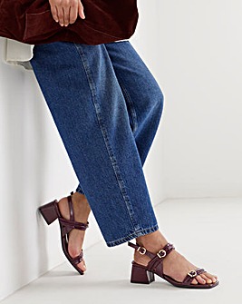 Jordin Two Strap Buckle Detail Heeled Sandals - Extra Wide Fit (EEE)
