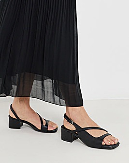 Hera Low Block Heel Crossover Slingback Sandals - Wide Fit (E)