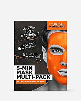 L'Oreal Paris Men Expert 5-Min Mask Multi-Pack with Re-energising Taurine