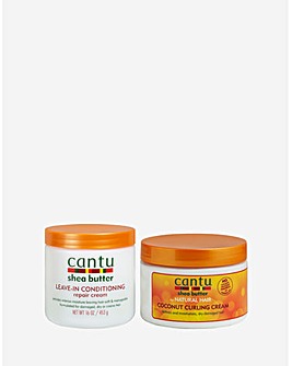 Cantu Shea Butter Conditioning Repair Cream and Coconut Curling Cream Duo